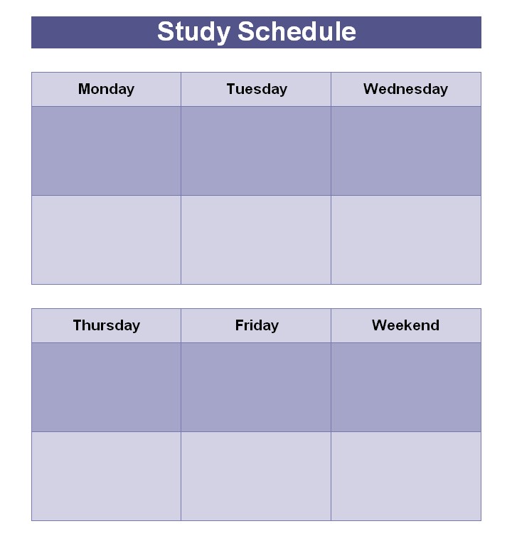 Simple Study Schedule Template